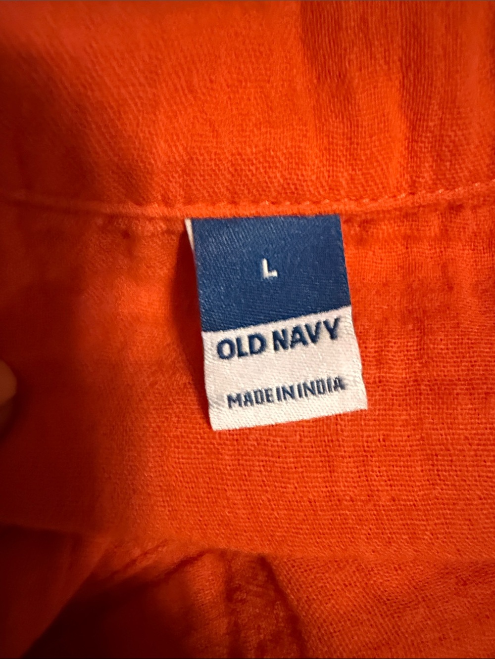 Old Navy Gauze size Large Orange Relaxed Button-Front Shirt. - Picture 2 of 3